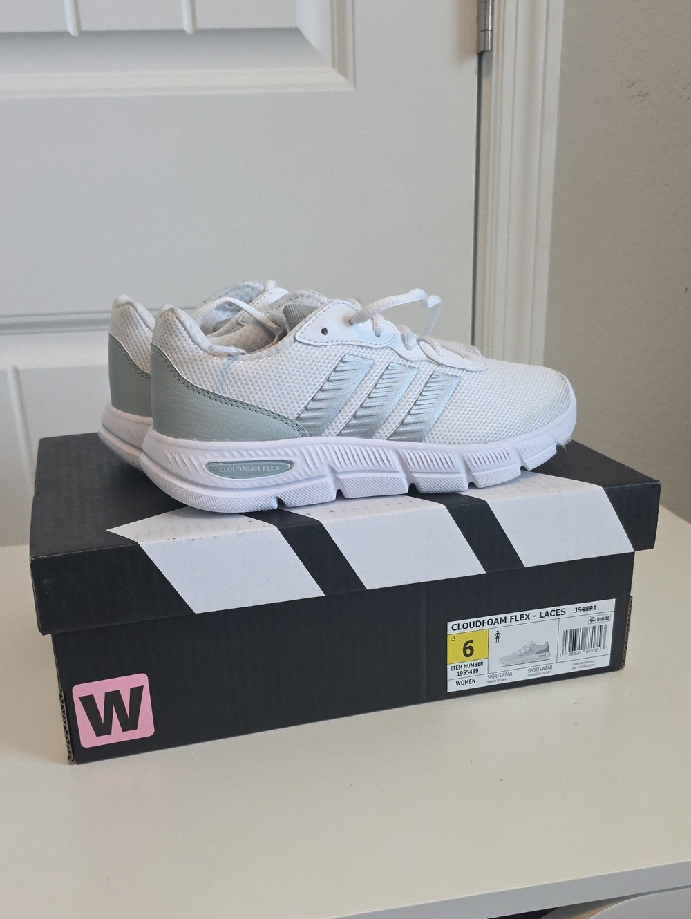 adidas White and Light Gray Women's Athletic Sneakers